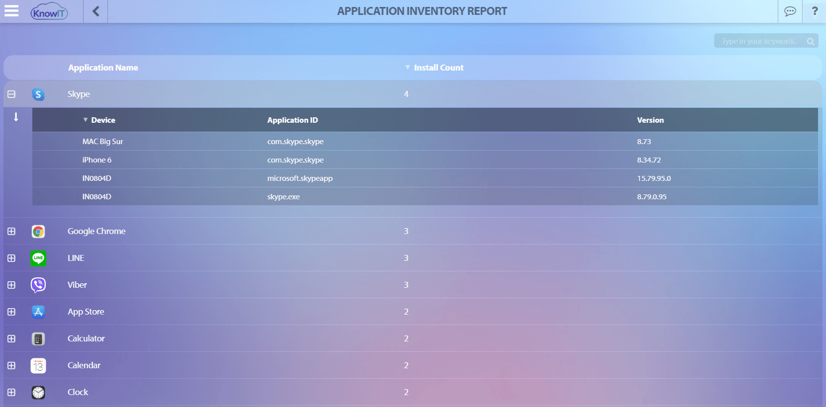 Application Inventory